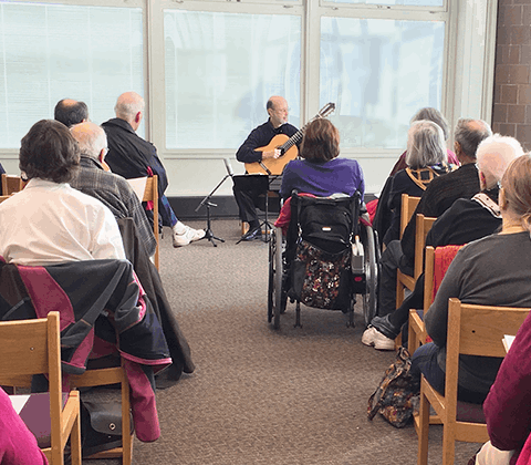 James Baird giving Performance Lecture at the library