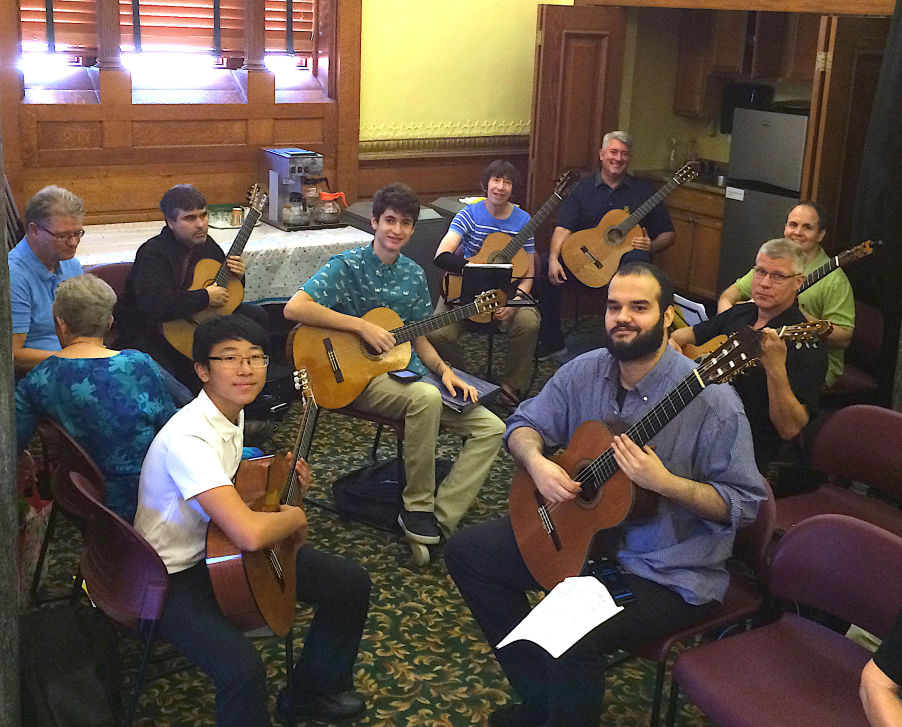 Students before recital at Stratford Library